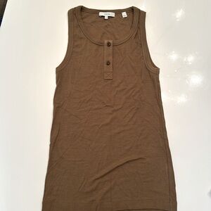 Vince button brown tank top. Size small